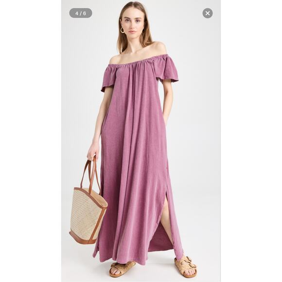 NWT Anthropologie Sundry Maxi Trapeze Dress Berry - Picture 1 of 9